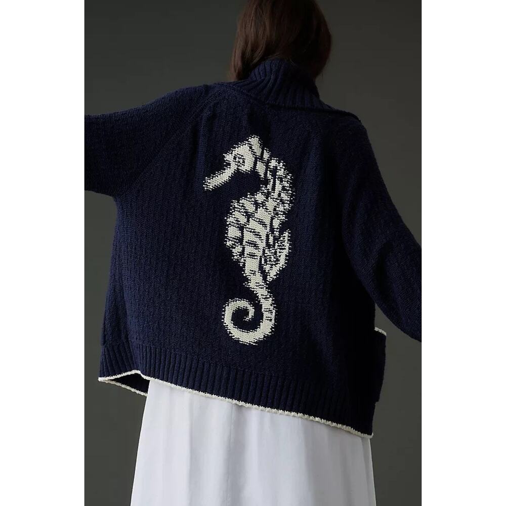 Anthropologie Maeve Seahorse Cardigan Plus 2X